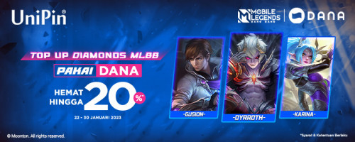 Januari – Top Up Diamonds MLBB Pakai DANA Hemat Hingga 20% di UniPin!